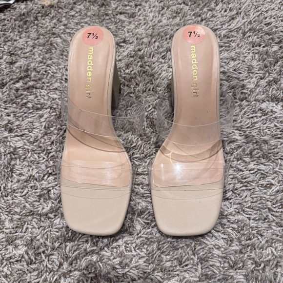 Madden Girl Beige and Clear Heels - Picture 1 of 4